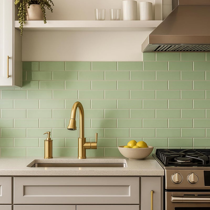 Tenedos USCT 3x6 Ceramic Subway Tile Gloss (Shinny) Box of 10 Pieces for Bathroom Wall Shower Kitchen Backsplash (Spring Green) - Image 5